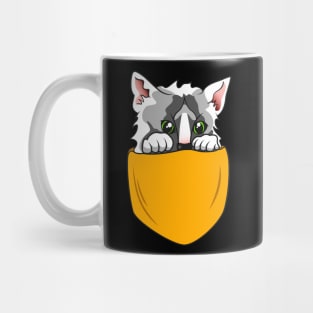 Cute Pocket Cat Kitty funny Chest Bag Mug